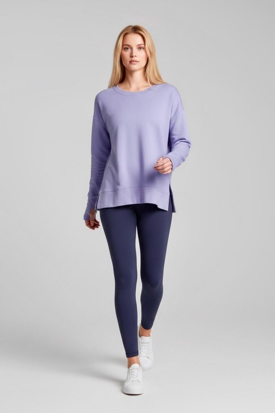 Athleta Womens Soft Coaster Luxe Sweatshirt Serendipity Blue Size XL NWT